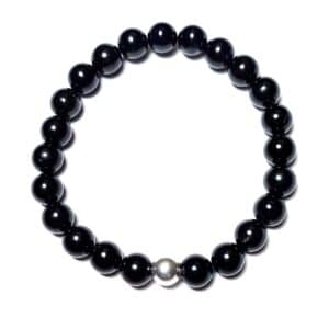Bracelet Tourmaline noire Perle d’argent